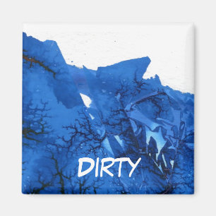 "Frozen Ridge 4" Abstract Dishwasher Status Magnet