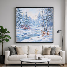 Frozen River - Landscape Painting Art Style