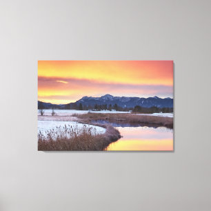 Frozen River With Snow Canvas Print