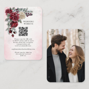 Frozen Roses Winter Wedding Enclosure Card