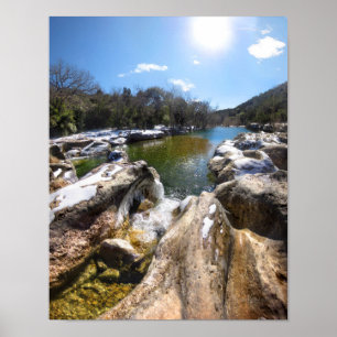 Frozen Sculpture Falls Barton Creek Austin Texas Poster