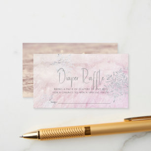 Frozen Silver Snowflake Pink Diaper Raffle Ticket Enclosure Card