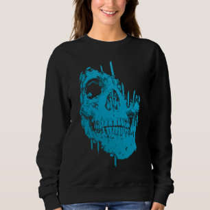 Frozen Skull: Eerie Blue Decay Sweatshirt
