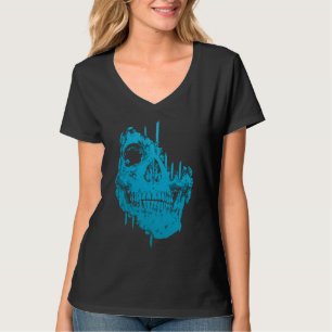 Frozen Skull: Eerie Blue Decay T-Shirt