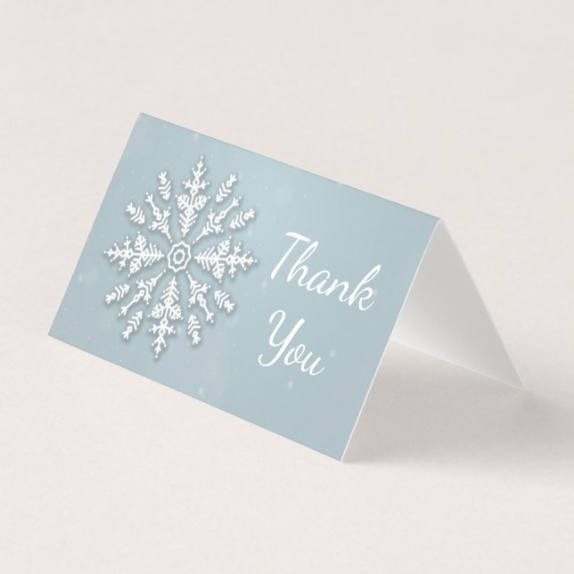 Frozen snowflake winter Christmas Thank You (Front)