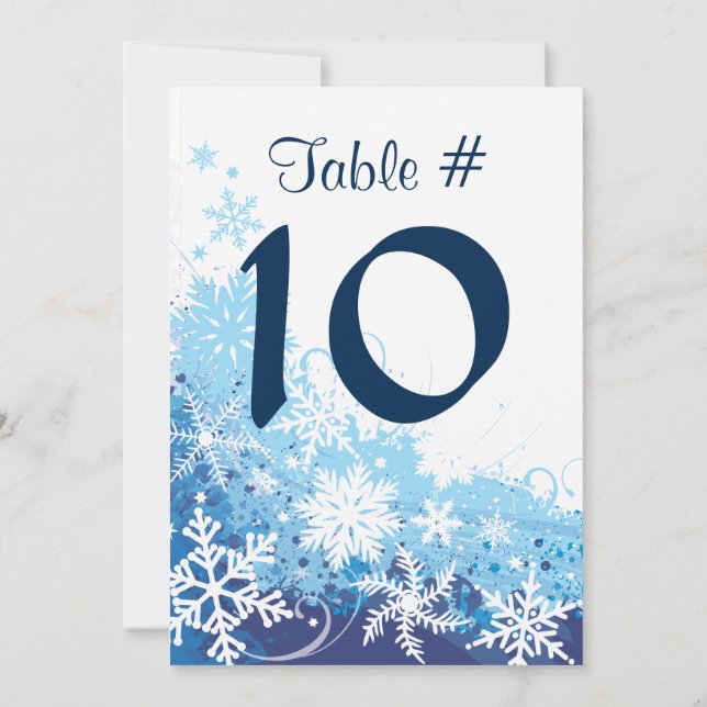 FROZEN SNOWFLAKES Bar Bat Mitzvah Table Number (Back)