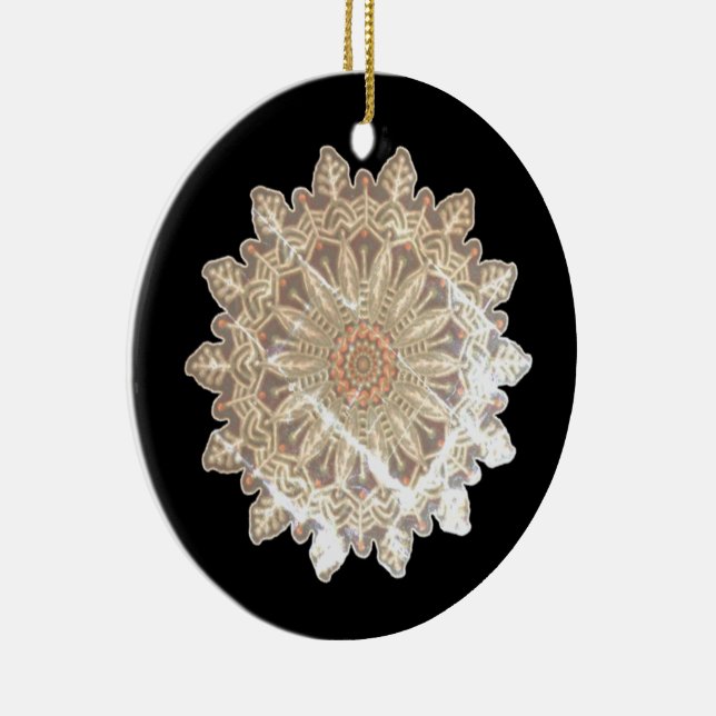 Frozen Snowflakes Gleam #6 Ceramic Tree Decoration (Right)