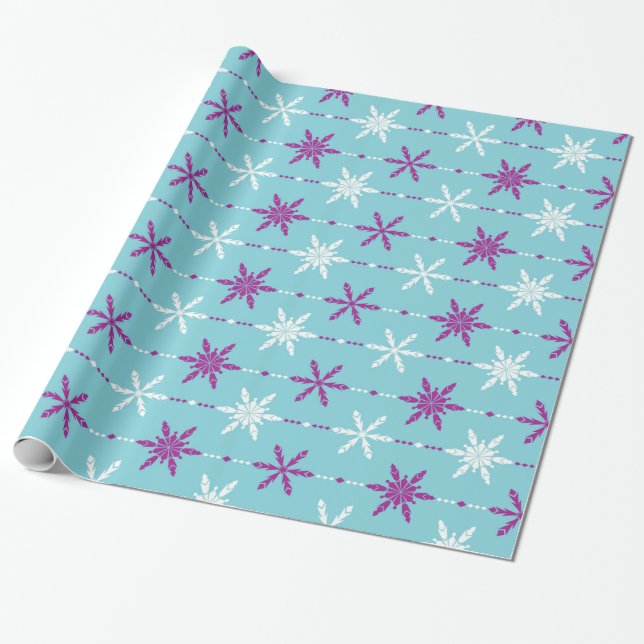 Frozen Snowflakes Holiday Gift Wrap (Unrolled)