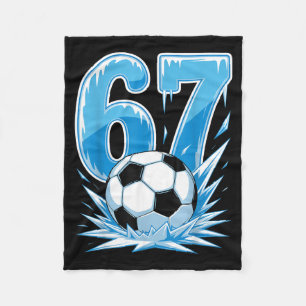 Frozen Soccer 67 Ice Sports Number Winter Style _1 Fleece Blanket
