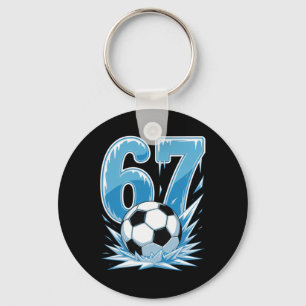 Frozen Soccer 67 Ice Sports Number Winter Style Key Ring