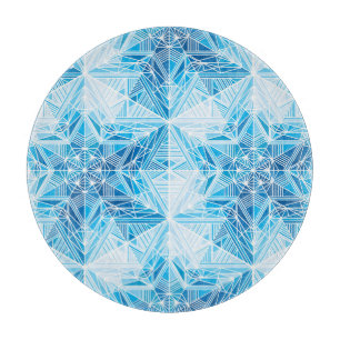 Frozen Stars, Snowflakes Seamless Pattern. Cutting Board