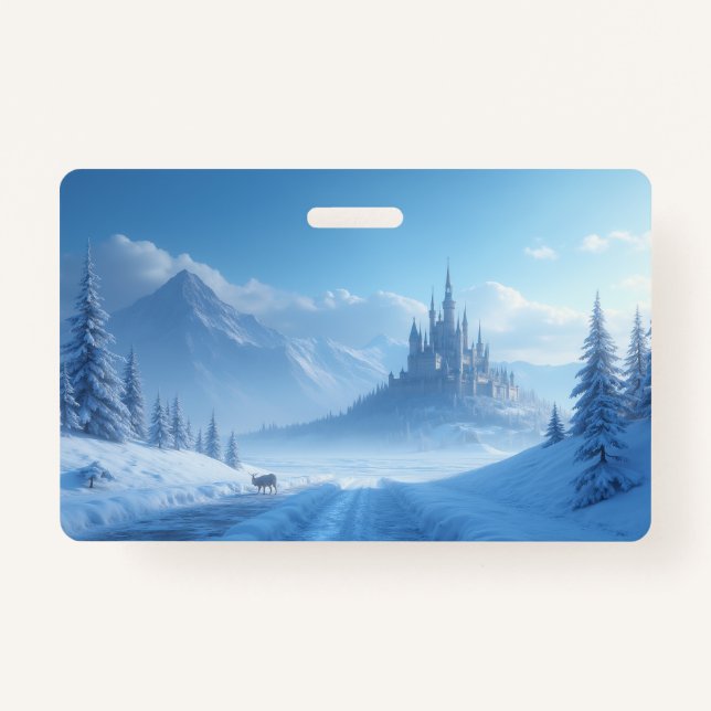 Frozen-style plastic badge ID badge (Front)