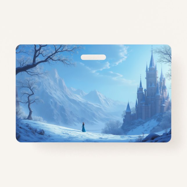 Frozen-style plastic badge ID badge (Front)
