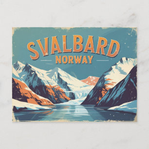 Frozen Svalbard Retro Postcard