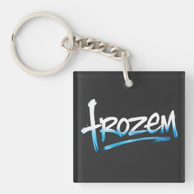 Frozen Text T-Shirt Key Ring (Front)