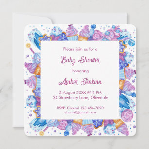 Frozen Treats Pink Baby Sprinkle Invitation