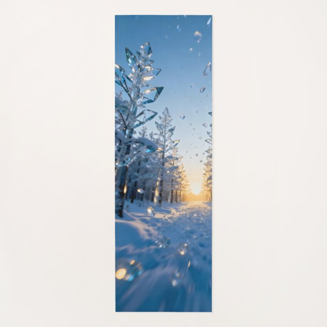 Frozen trees of glass shattered  yoga mat (Front)