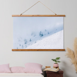 Frozen trees sun and clouds in the mountains hanging tapestry