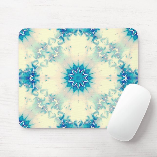 Frozen Water Frosty Blue Winter Snowflake Mouse Mat (With Mouse)