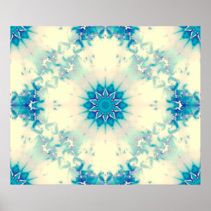 Frozen Water Frosty Blue Winter Snowflake Poster
