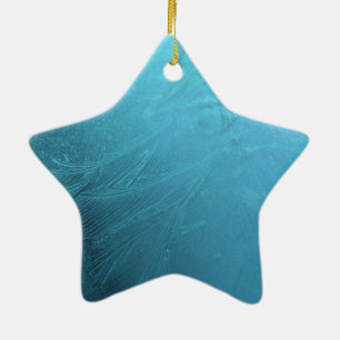 Frozen Water Ice Blue Frost Chic Winter Metallic Ceramic Tree Decoration