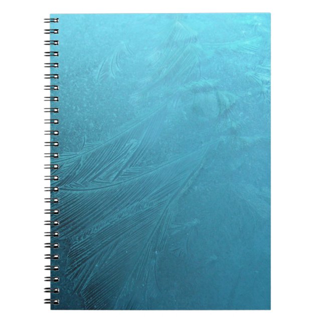 Frozen Water Ice Blue Frost Chic Winter Metallic Notebook (Front)