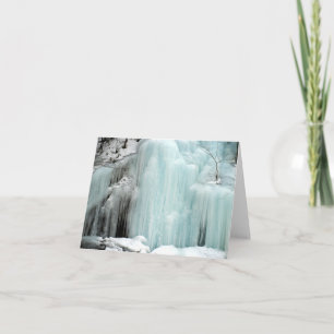 Frozen Waterfall, blue Note Card