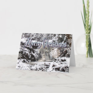 FROZEN WATERFALL by SHARON SHARPE Holiday Card