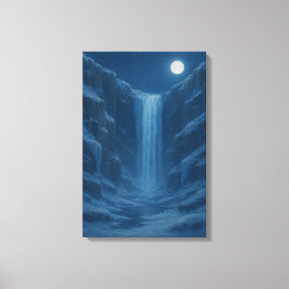 Frozen Waterfall Cliff Canvas Print
