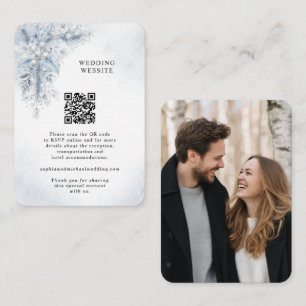 Frozen White Berries Winter Wedding Enclosure Card