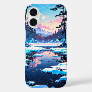 Frozen Winter Lake iPhone 16 Case