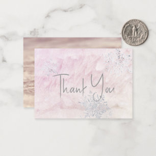 Frozen Winter Snowflake Pink Baby Shower Thank You Card