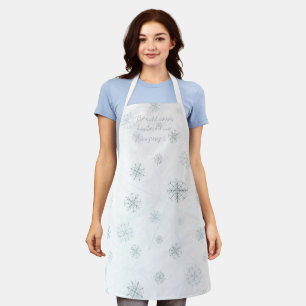 Frozen Winter Vibes - Snowflakes with Quote Apron