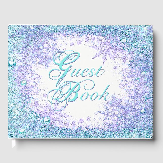 Frozen Winter Wonderland Birthday Party Guest Book (Front)