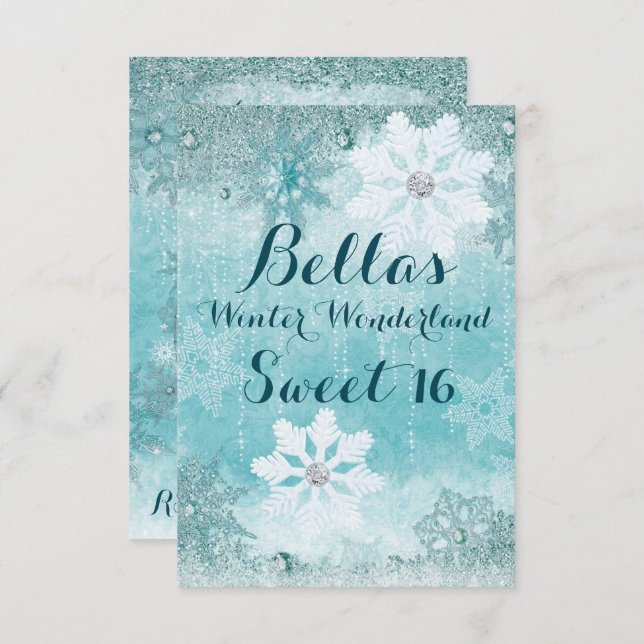 Frozen Winter Wonderland Party Invitations (Front/Back)