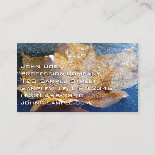Frozen Yellow Maple Leaf Autumn Nature Business Card