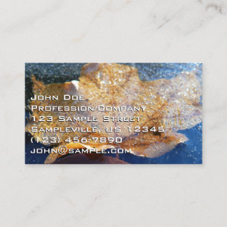 Frozen Yellow Maple Leaf Autumn Nature Business Card