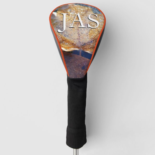 Frozen Yellow Maple Leaf Autumn Nature Golf Head Cover (Front)