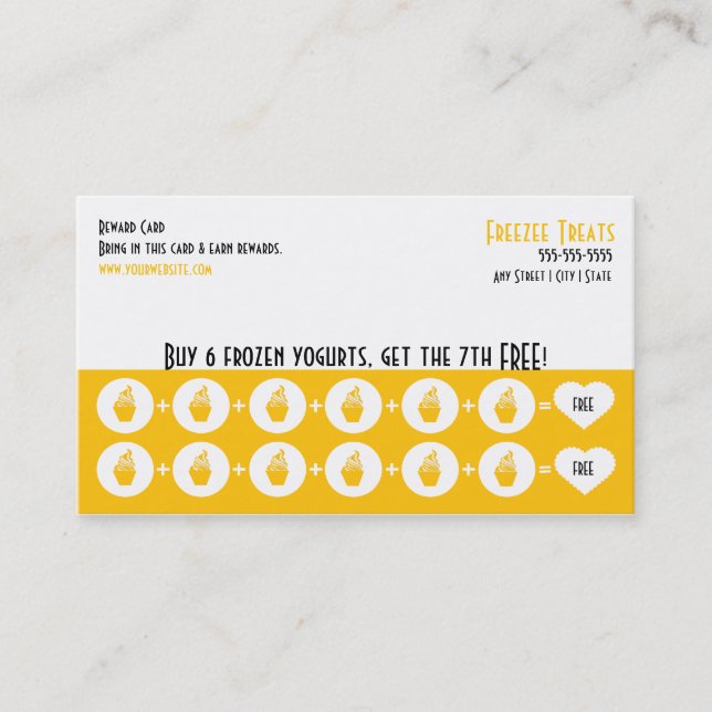 Frozen Yogurt Loyalty Business Card (Front)