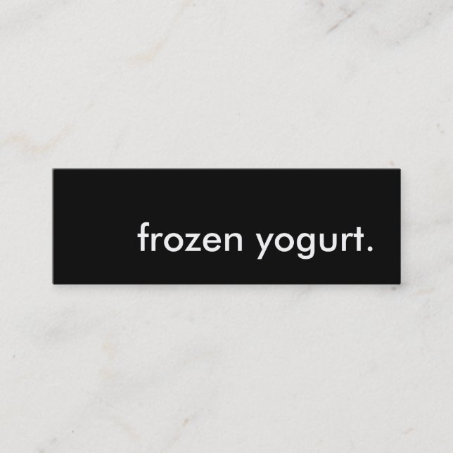 frozen yogurt. mini business card (Front)