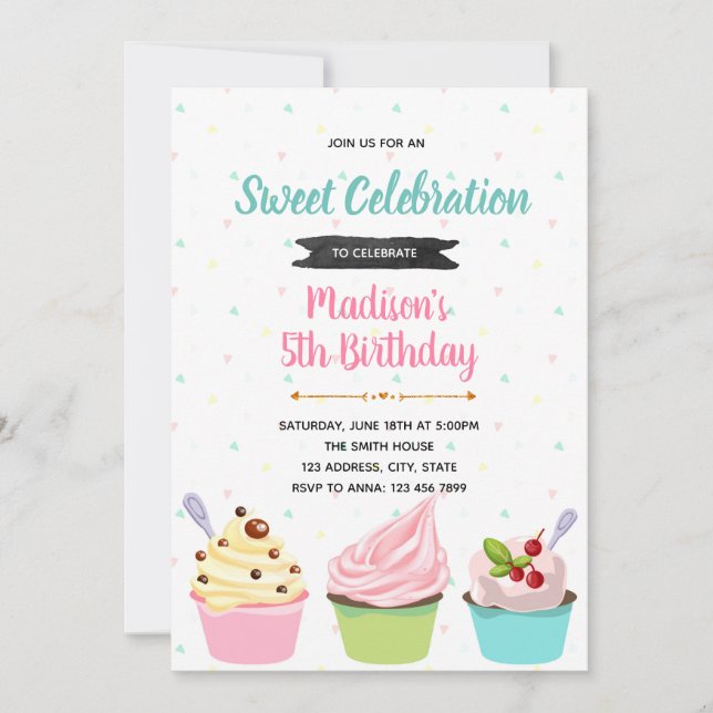 Frozen Yogurt party invitation (Front)