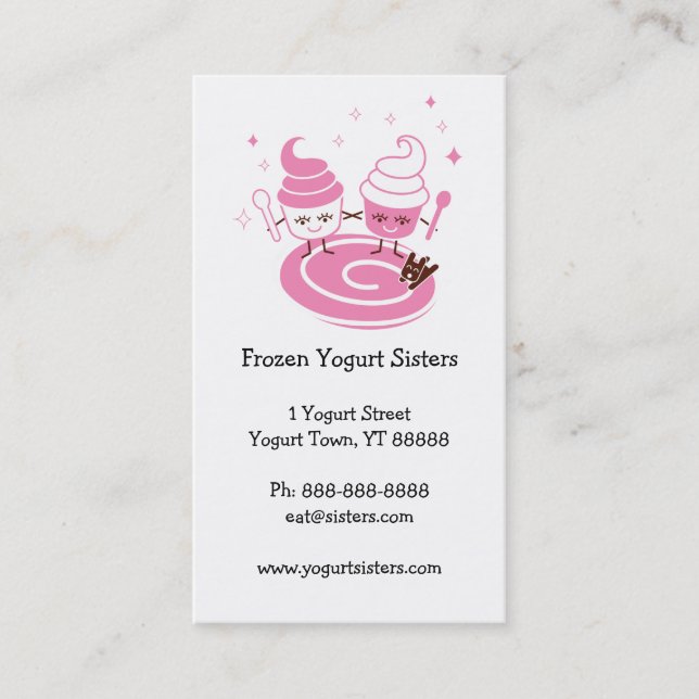 Frozen Yogurt Sisters Business Card (Front)