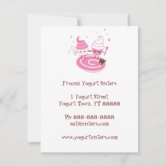 Frozen Yogurt Sisters Invitation (Front)