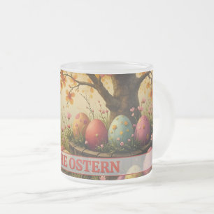 Frühlingsblütenzauber mit Ostereierpracht Frosted Glass Coffee Mug
