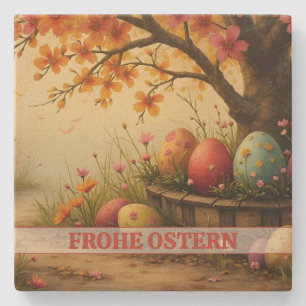 Frühlingsblütenzauber mit Ostereierpracht Stone Coaster