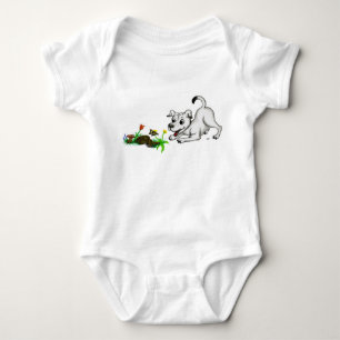 Frühlingserwachen, Welpe mit Schmetterling Baby Bodysuit