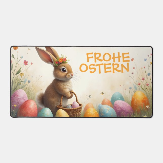 Frühlingsgrüß vom Osterhasen Desk Mat (Front)