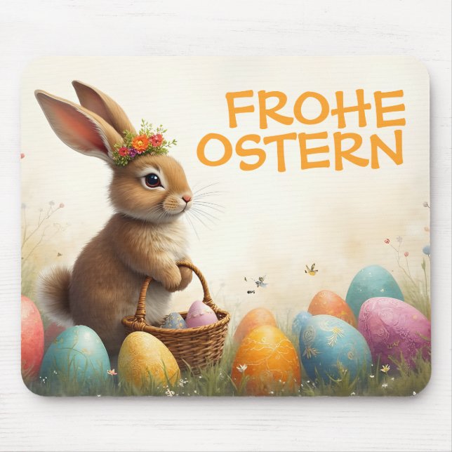 Frühlingsgrüß vom Osterhasen Mouse Mat (Front)
