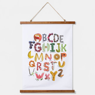 Fruit alphabet  hanging tapestry