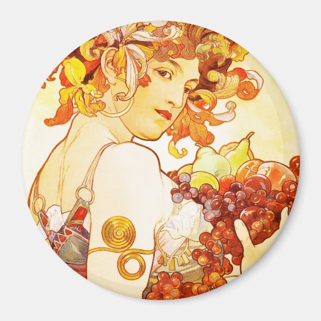 Fruit, Alphonse Mucha - Magnet (Front)